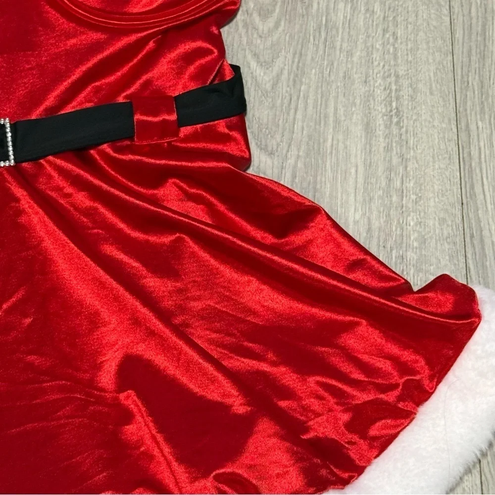 Yandy Santa Helper Lingerie Holiday with White Santa Style Trim and built in bra